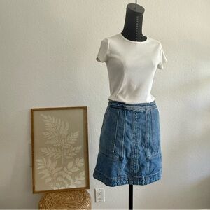 CAbi Blue Denim Mini Skirt - Size 6